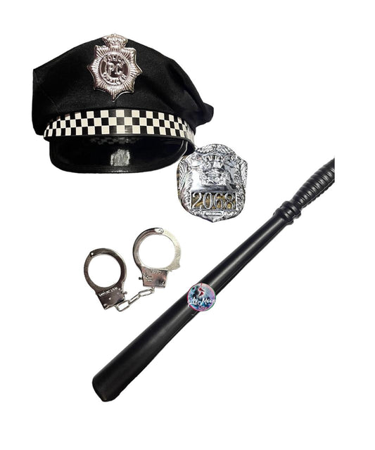 Gorro Policia+ Esposas+ Luma y Placa